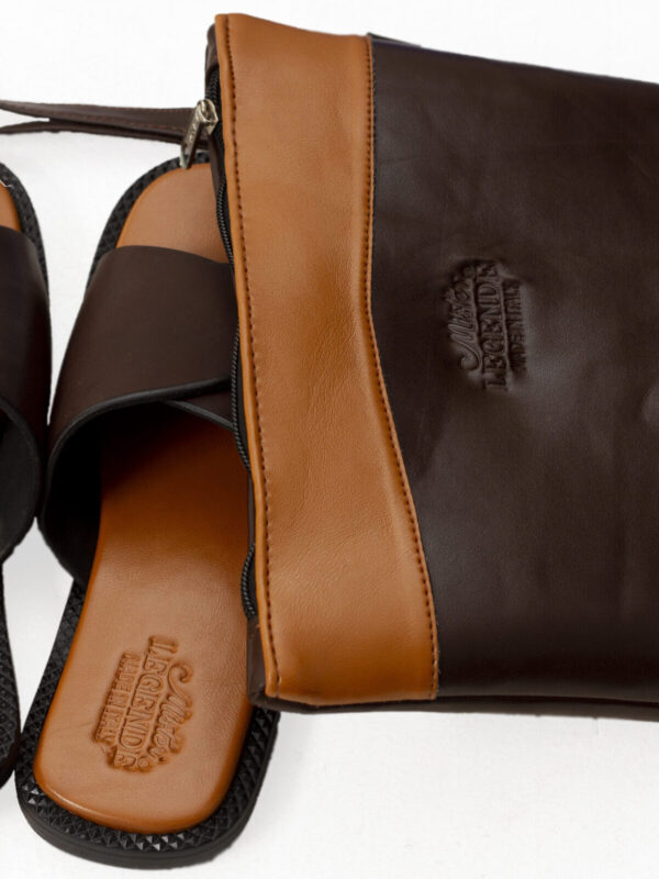 Leather Slippers + Bag